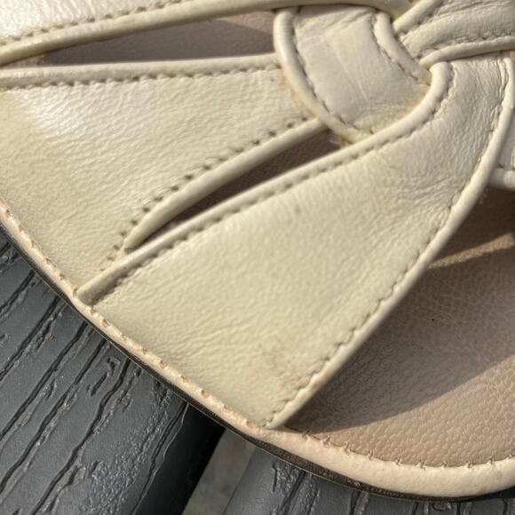 Open toe strappy cream heels Hush Puppies Premiere Collection Y2K size 6.5 - Picture 8 of 10